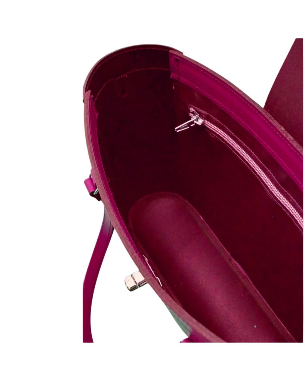Zatchels Purple Leather Mini Twist Lock Shopper Bag