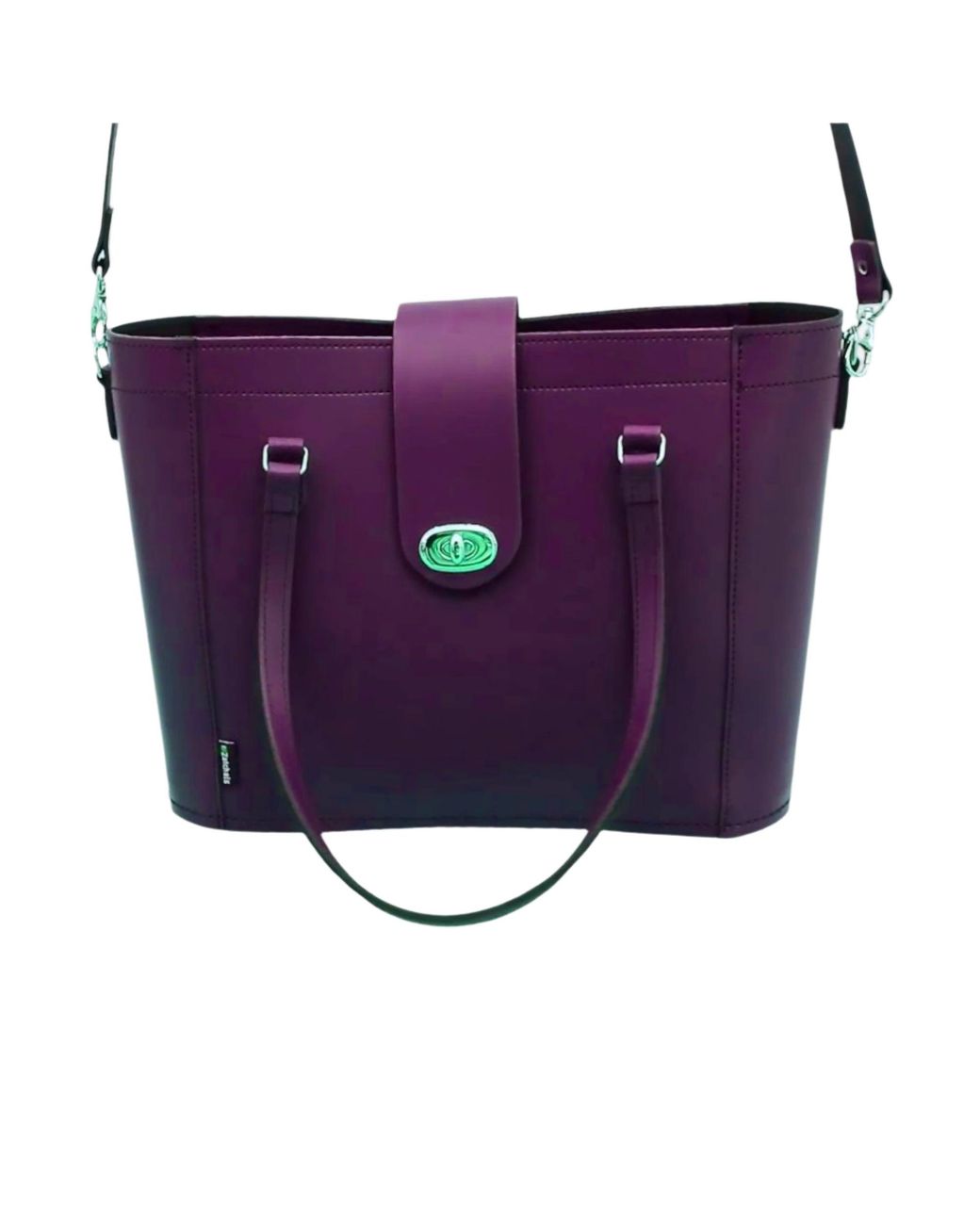 Zatchels Purple Leather Mini Twist Lock Shopper Bag