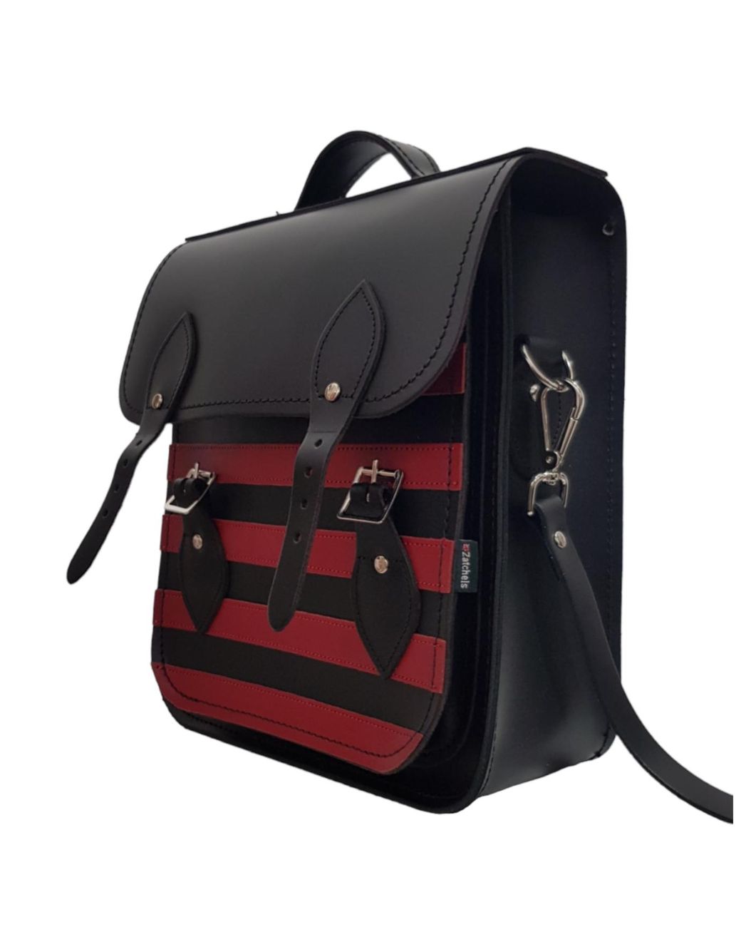 Zatchels Black Handmade Leather City Backpack