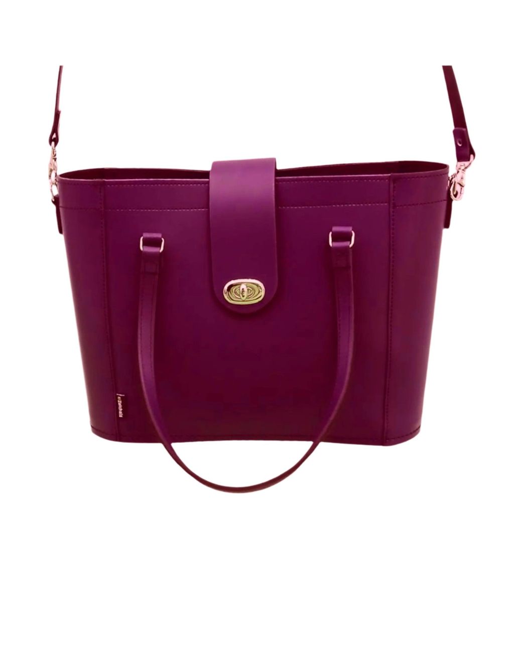 Zatchels Purple Leather Mini Twist Lock Shopper Bag
