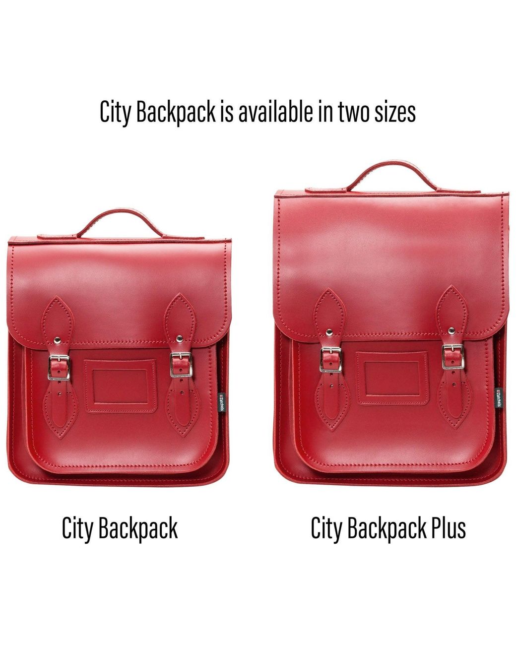 Zatchels Red Handmade Leather City Backpack