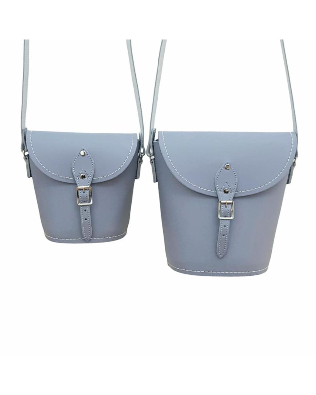 Zatchels Blue Handmade Leather Barrel Bag