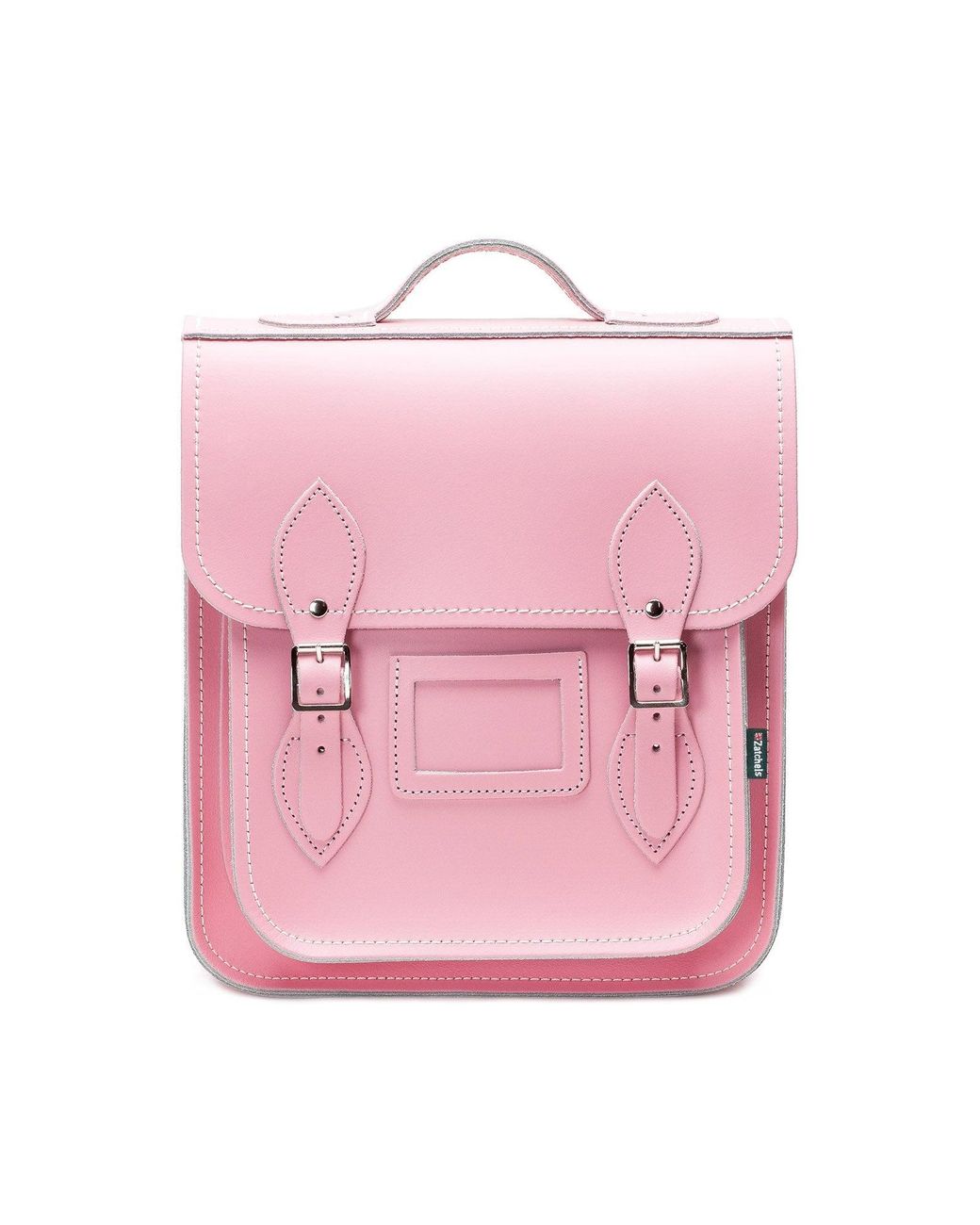 Zatchels Pink Handmade Leather City Backpack