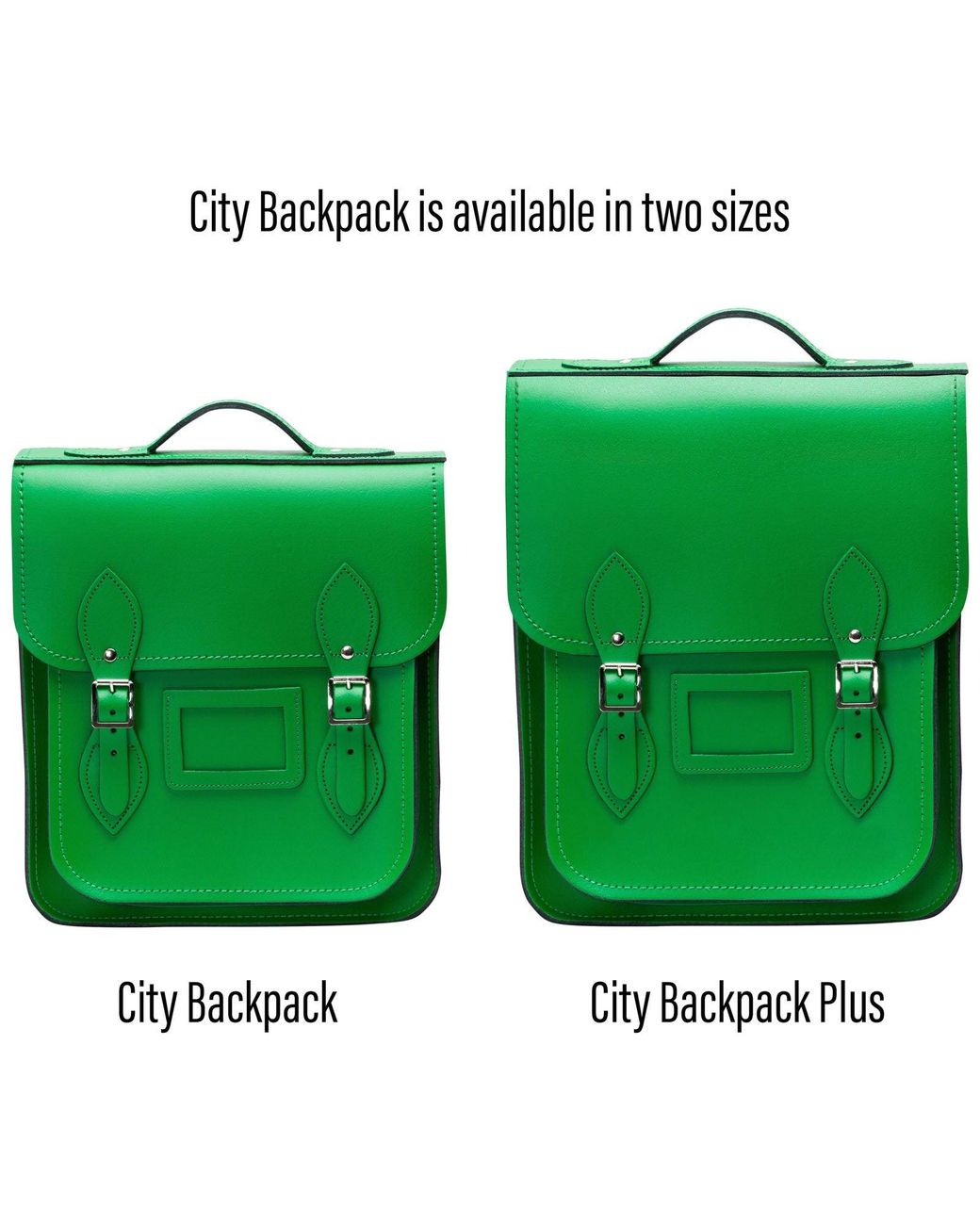 Zatchels Green Handmade Leather City Backpack