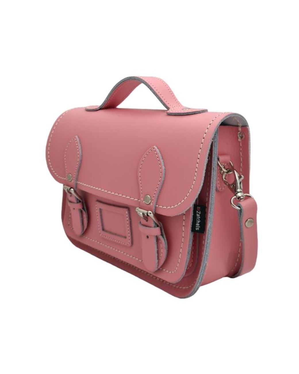 Zatchels Pink Leather Midi Satchel