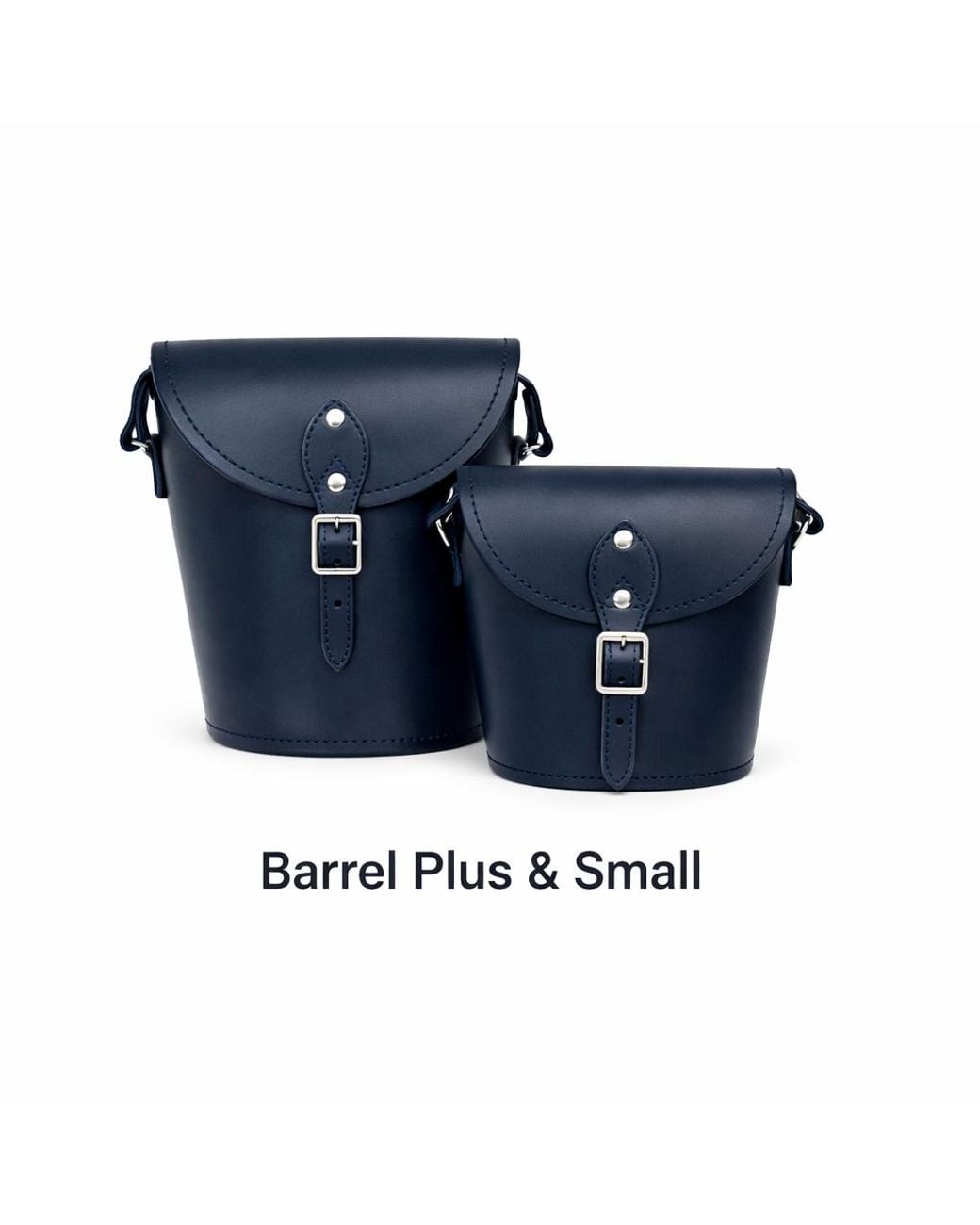 Zatchels Blue Handmade Leather Barrel Bag