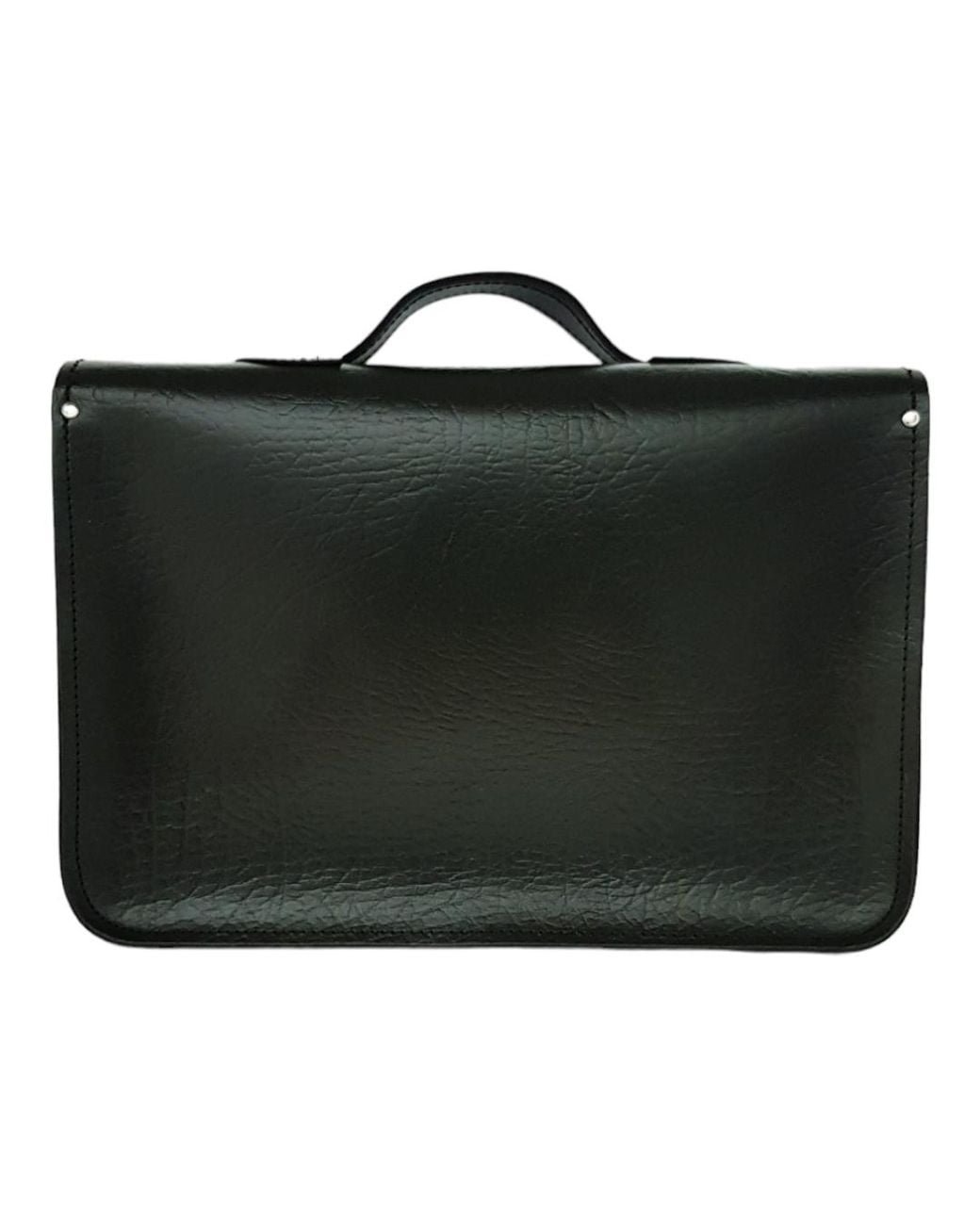 Zatchels Black Twin Pocket Executive Handmade Leather Satchel
