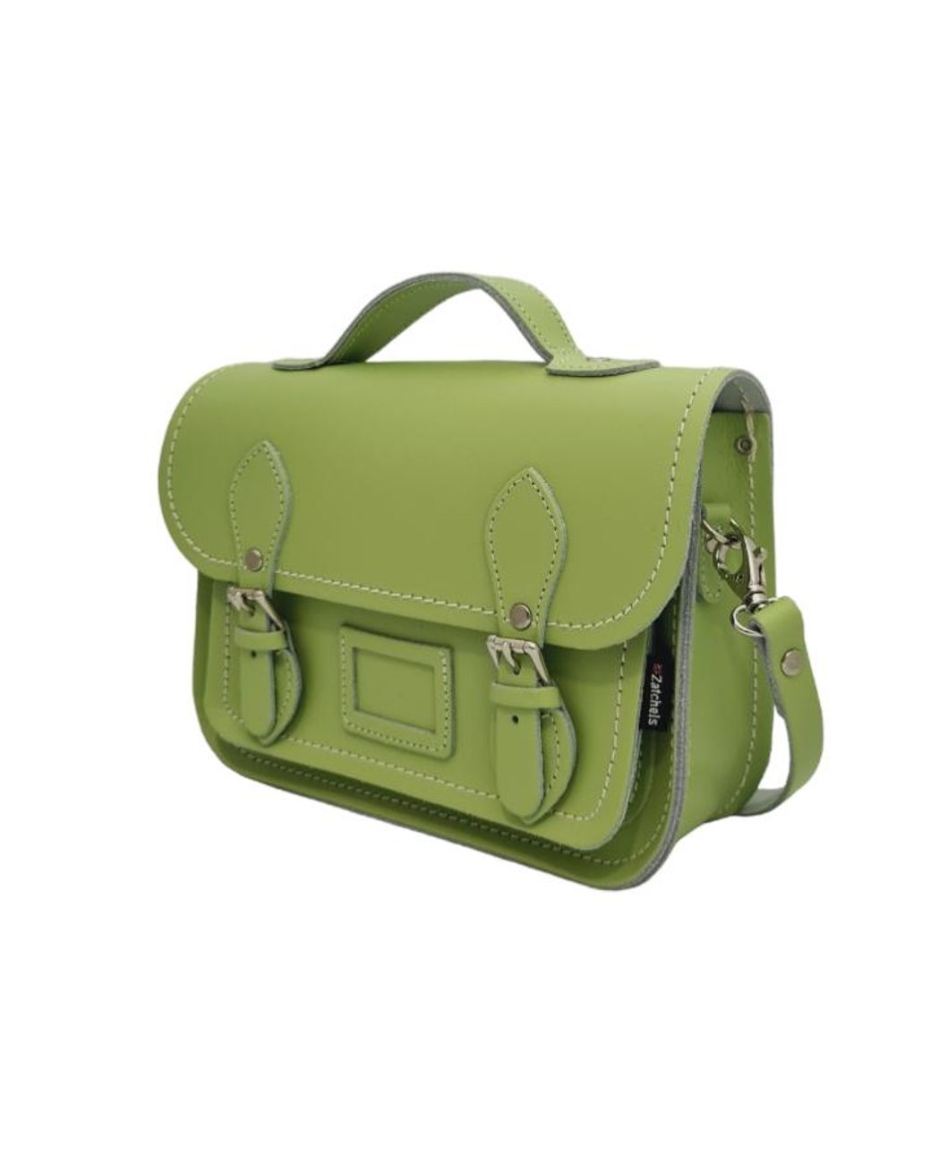 Zatchels Green Leather Midi Satchel