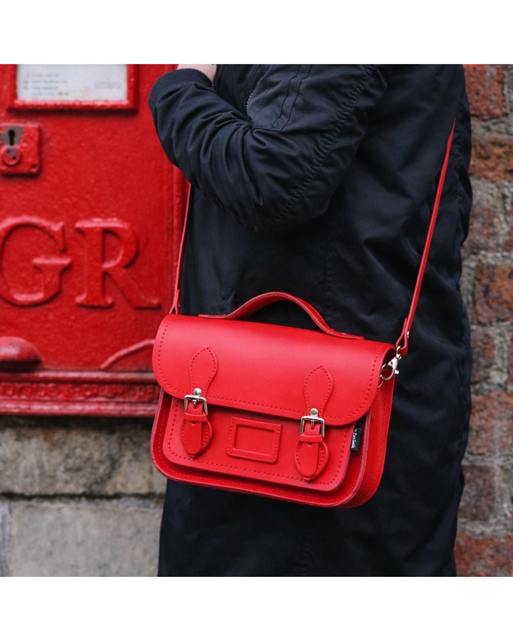 Zatchels Red Leather Midi Satchel