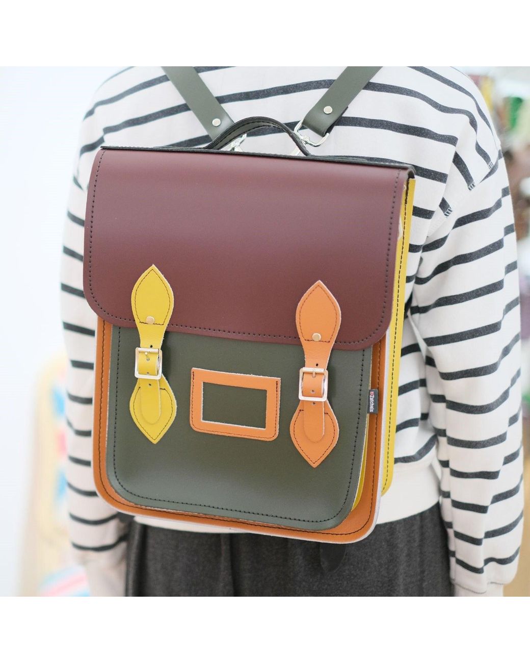 Zatchels Multicolor Handmade Leather City Backpack
