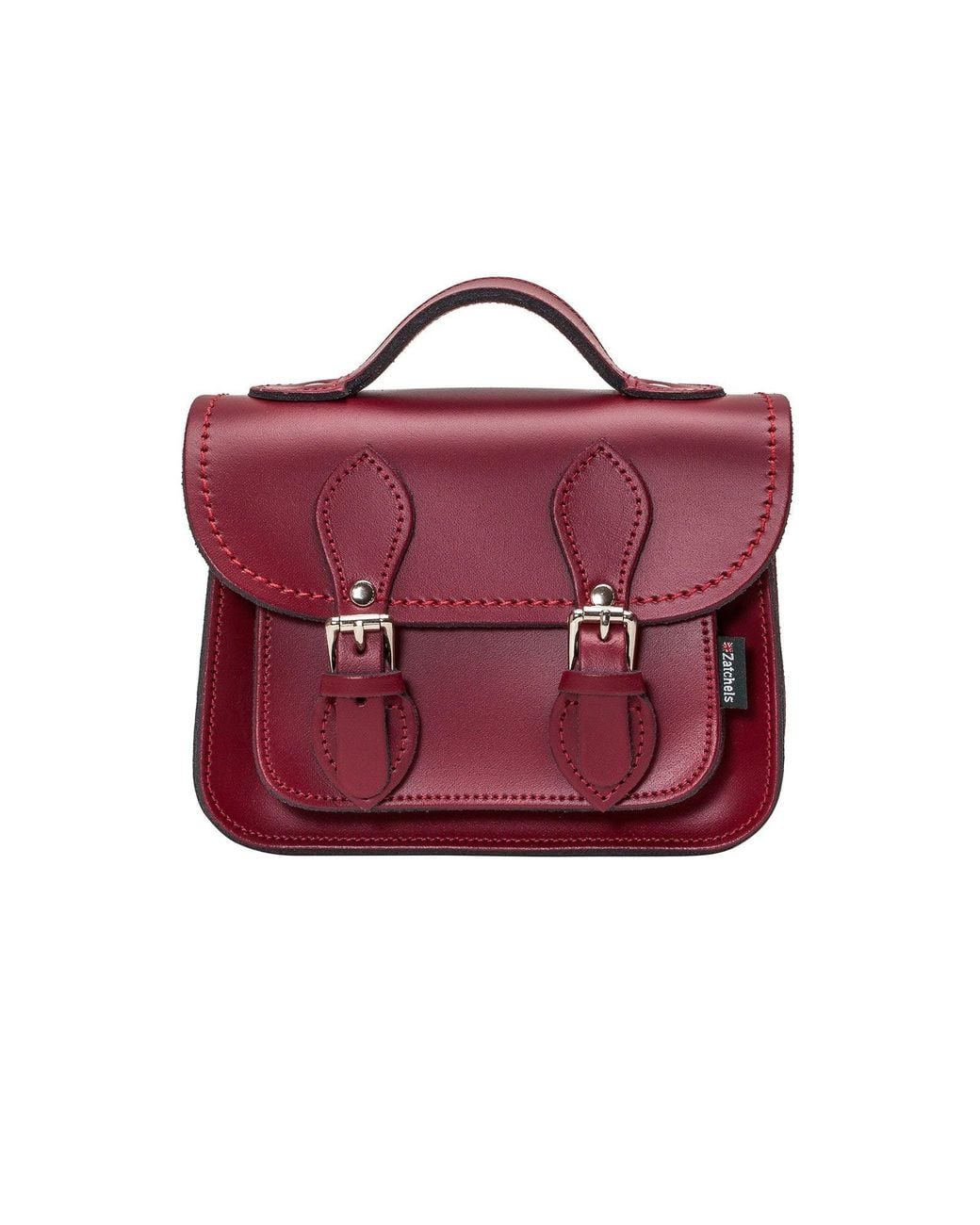 Zatchels Red Handmade Leather Micro Satchel