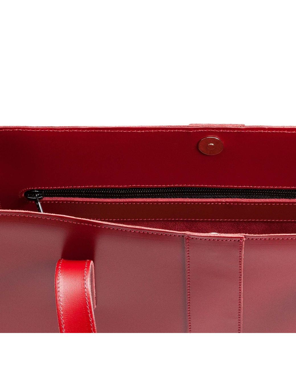 Zatchels Handmade Leather Shopper - Red | One Size |