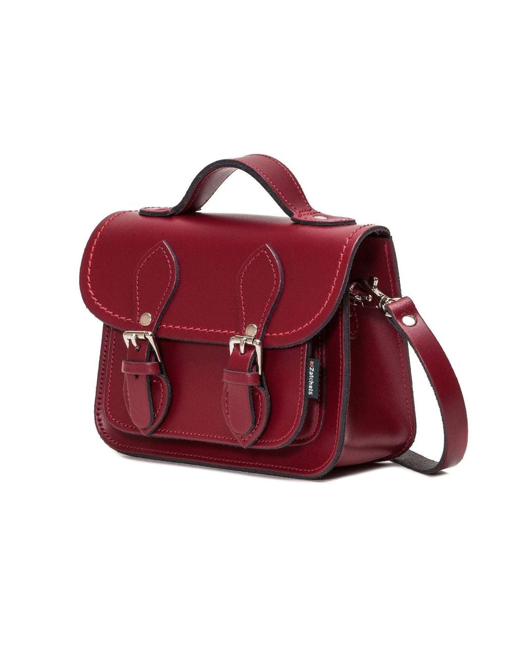Zatchels Red Handmade Leather Micro Satchel