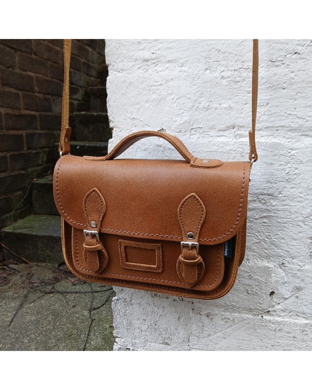 Zatchels Brown Leather Midi Satchel
