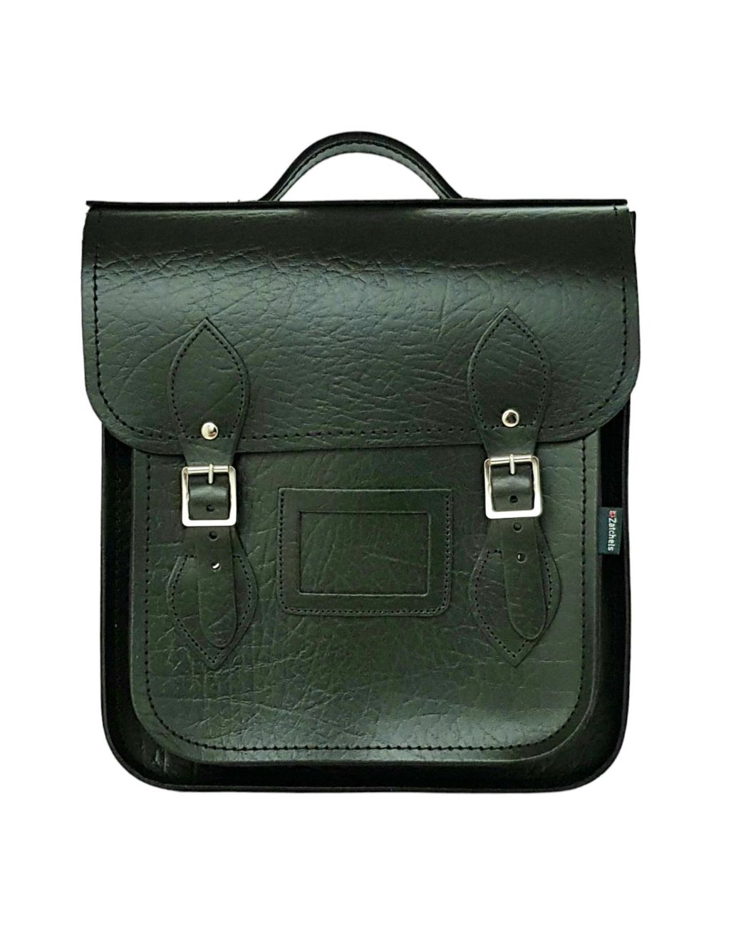 Zatchels Green Handmade Leather City Backpack
