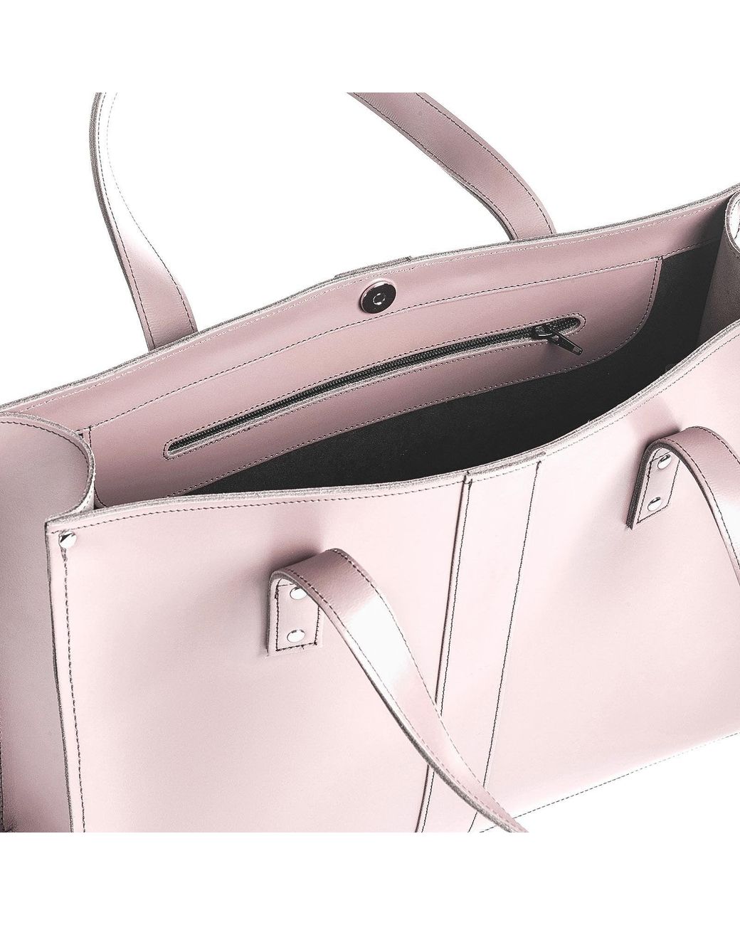 Zatchels Pink Handmade Leather Shopper