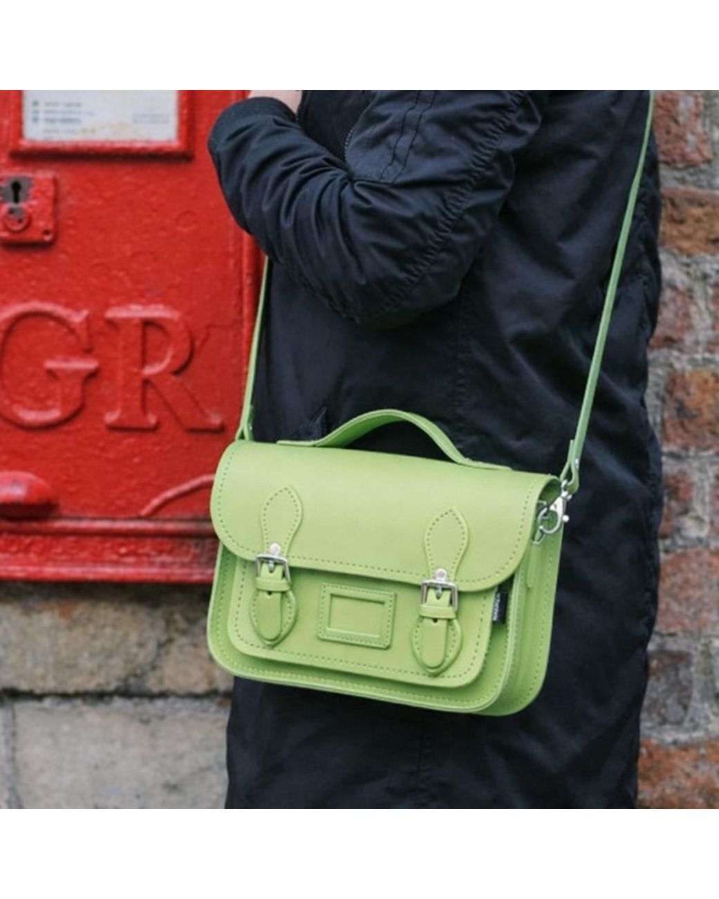 Zatchels Green Leather Midi Satchel