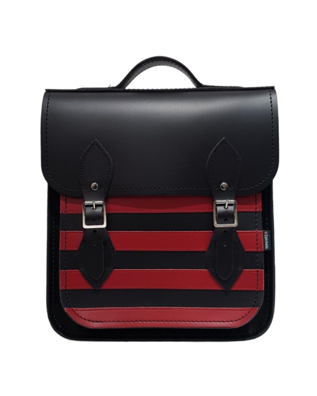 Zatchels Black Handmade Leather City Backpack