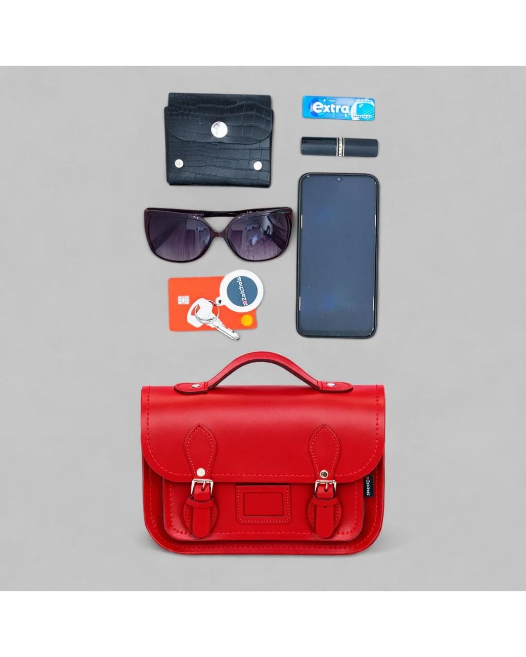 Zatchels Red Leather Midi Satchel