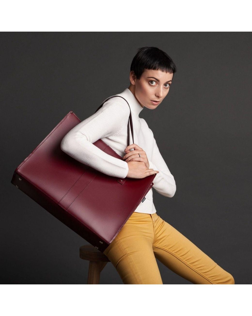 Zatchels Red Handmade Leather Shopper