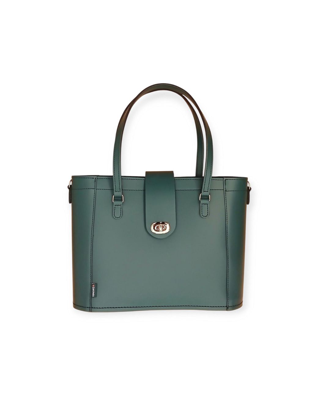 Zatchels Green Leather Mini Twist Lock Shopper Bag