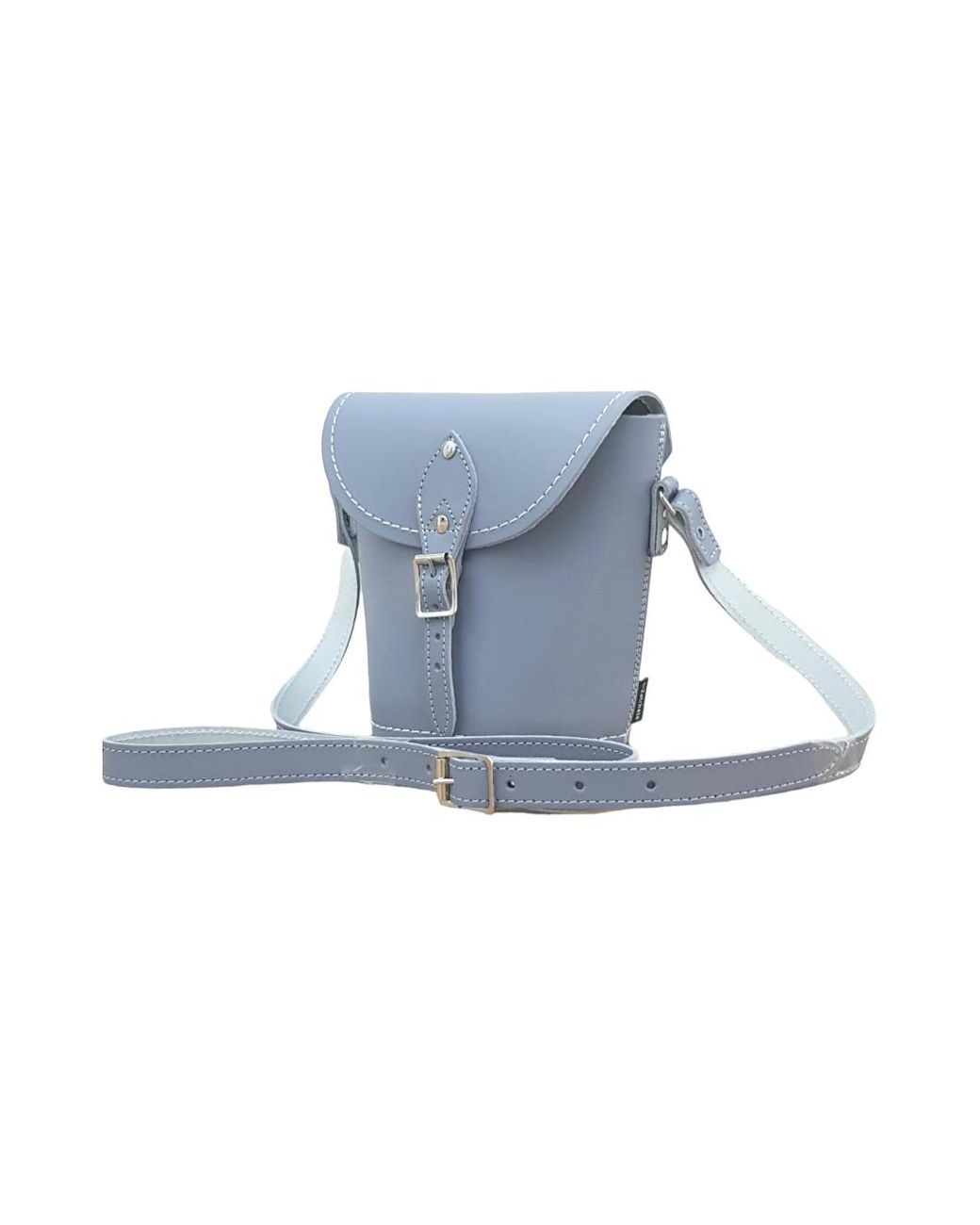 Zatchels Blue Handmade Leather Barrel Bag