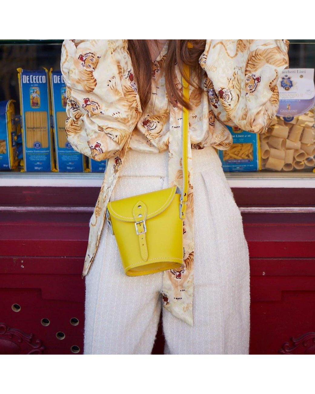 Zatchels Yellow Handmade Leather Barrel Bag