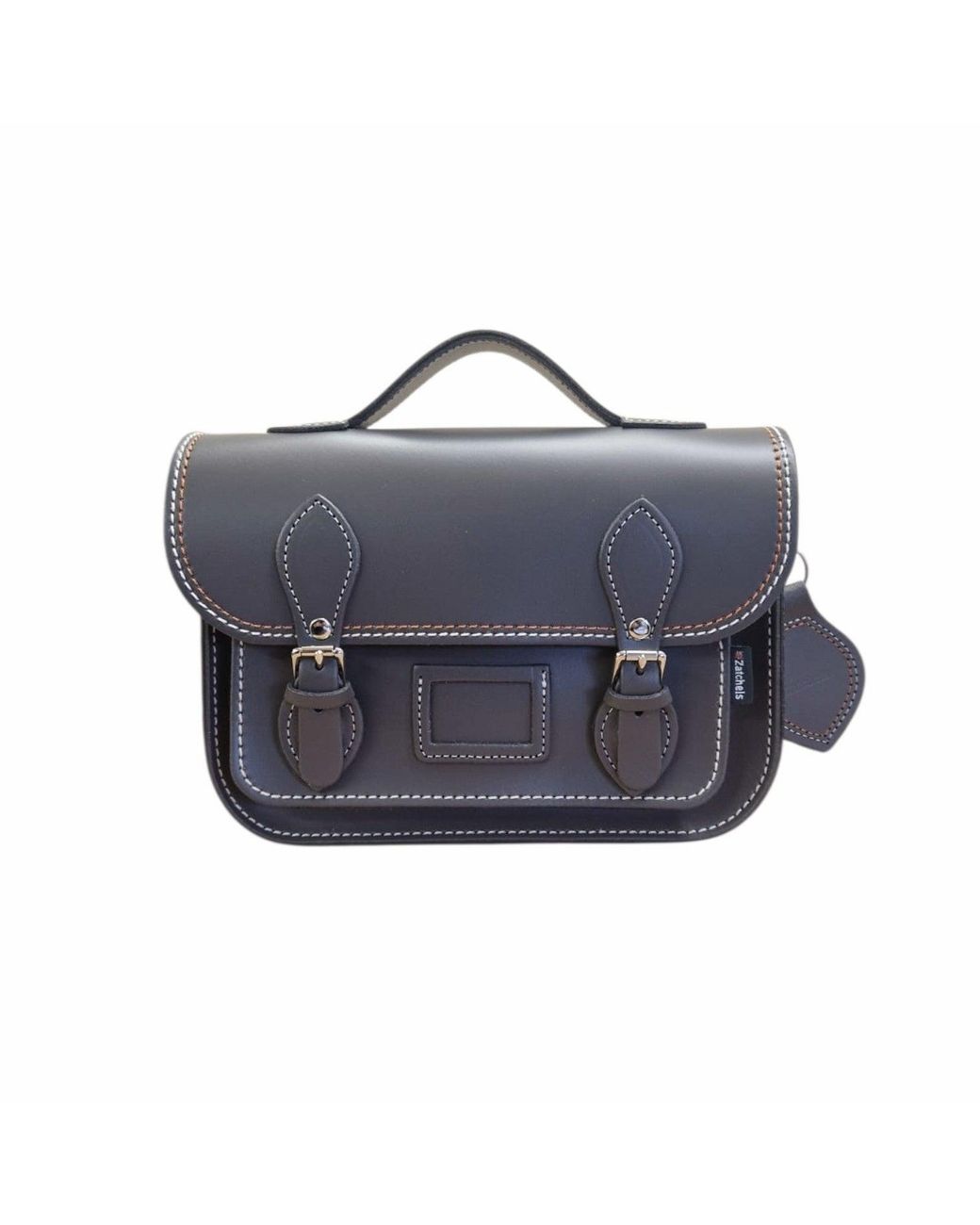 Zatchels Blue Leather Midi Satchel