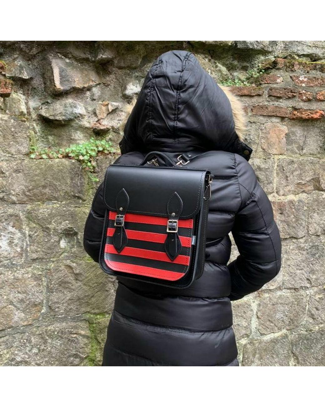 Zatchels Black Handmade Leather City Backpack