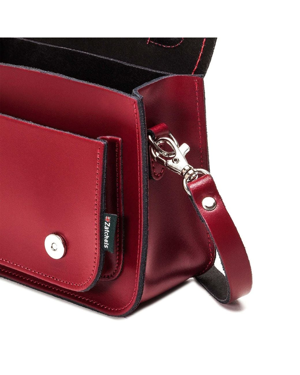 Zatchels Red Handmade Leather Micro Satchel