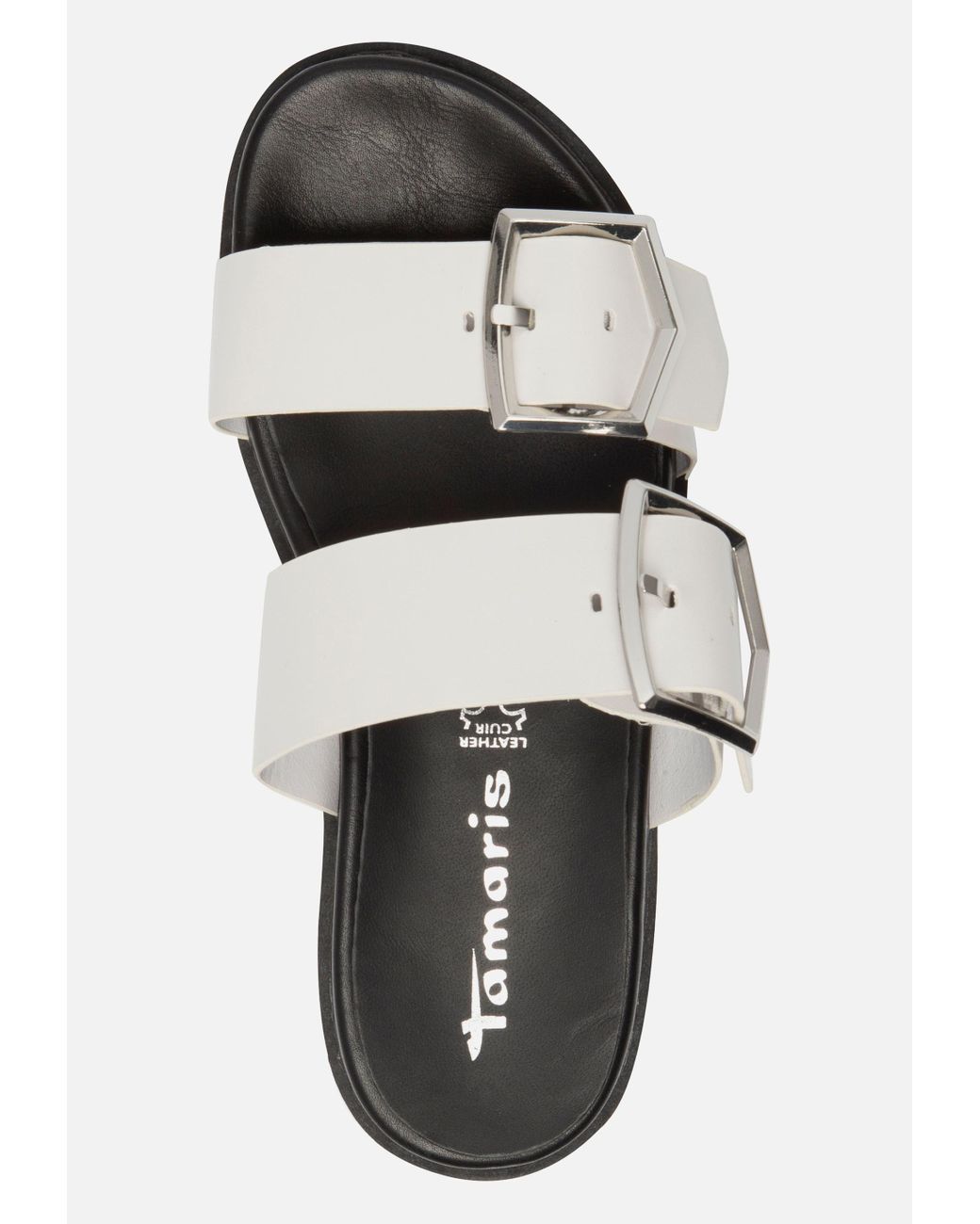 Tamaris Rubber Slippers Wit in het Wit - Lyst