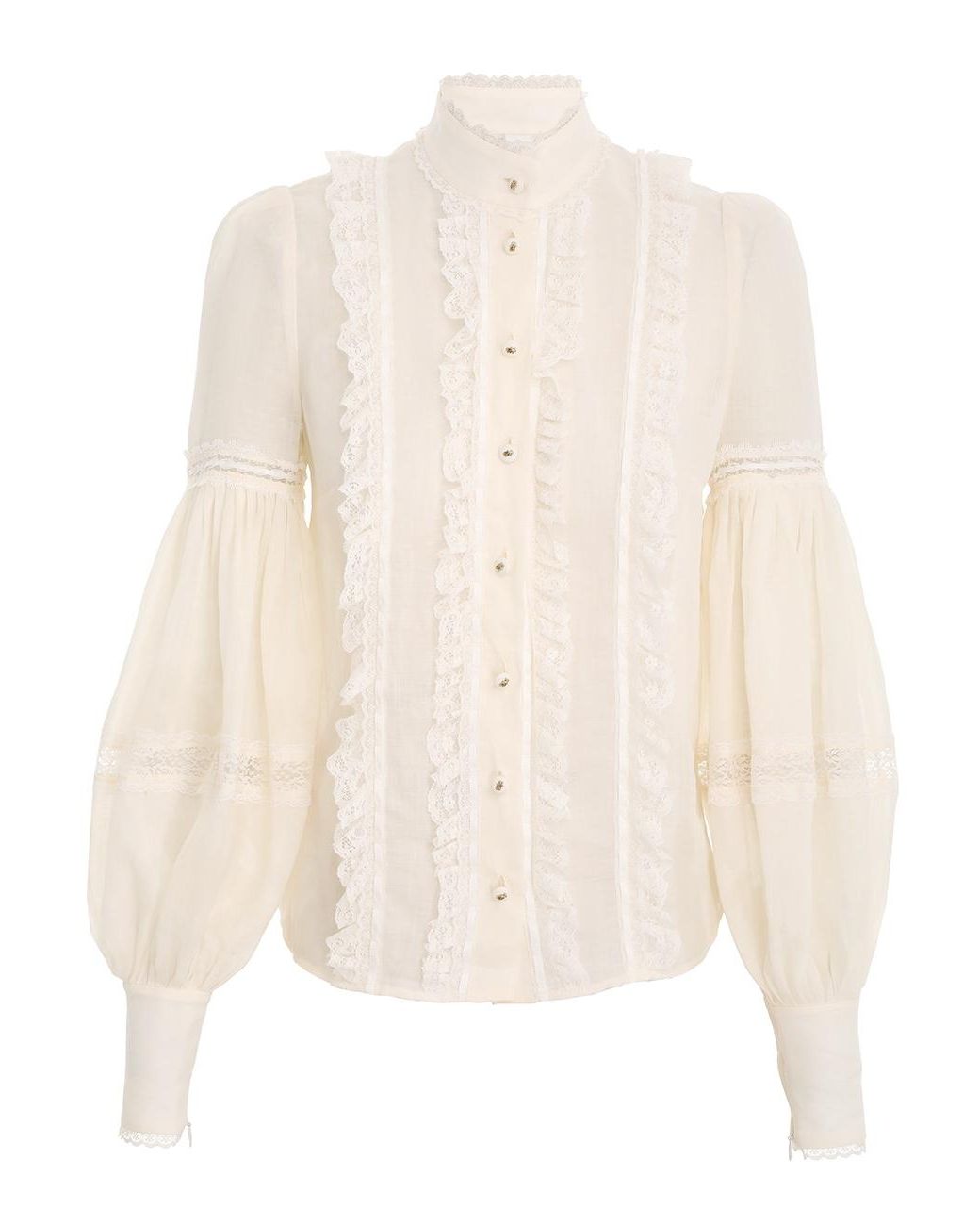 Zimmermann Rhythmic Panelled Lace Blouse | Lyst