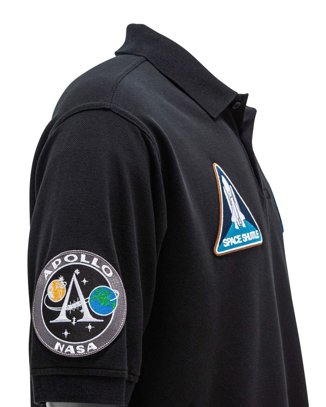 Black Nasa Polo T-shirt for Men 