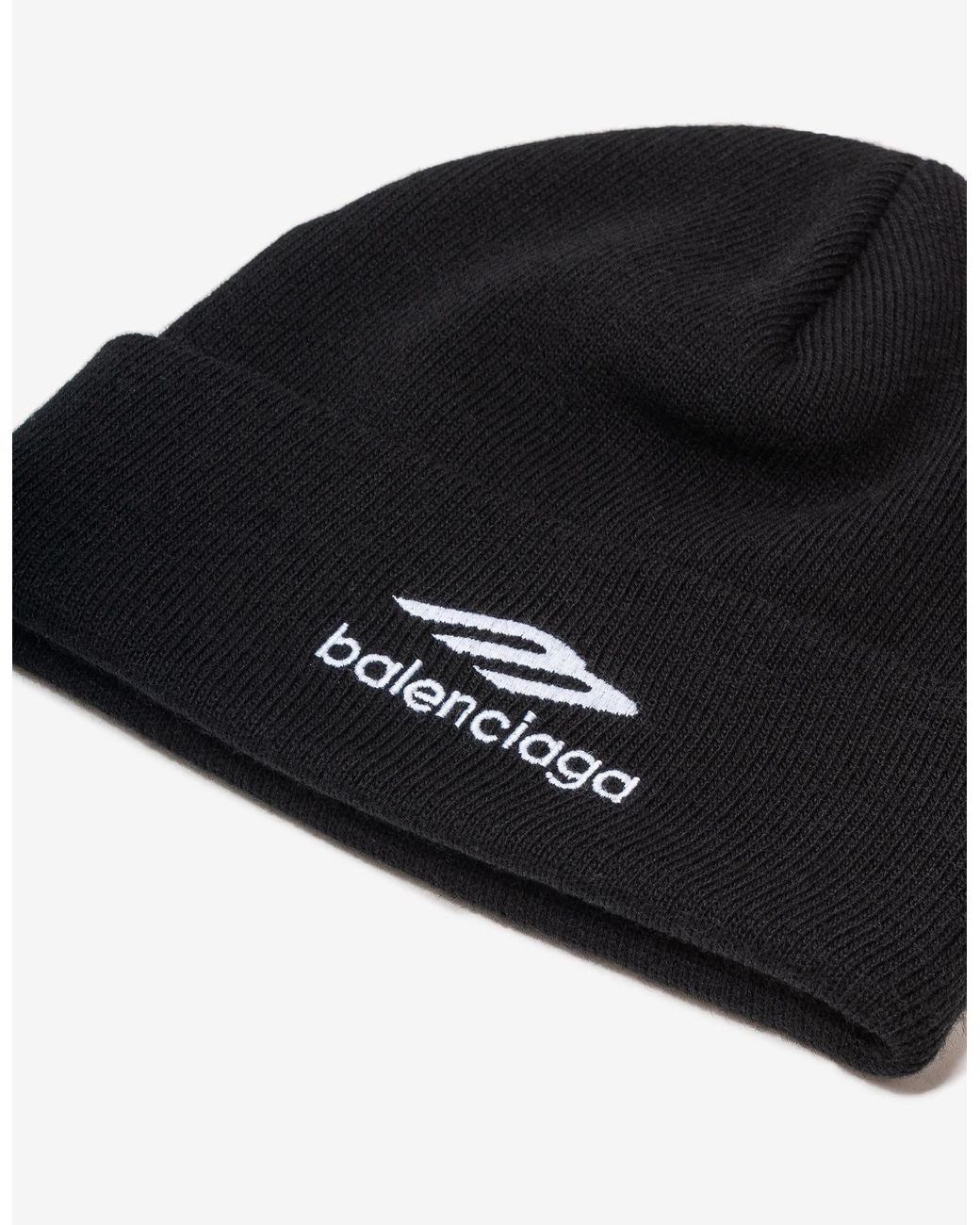 Balenciaga Black 3b Sports Icon Beanie Hat for Men | Lyst