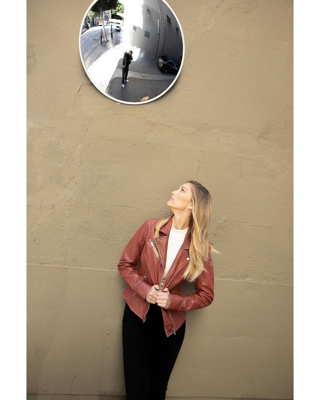 Mauritius Multicolor Sofia Rf Leather Jacket, Astro Dust