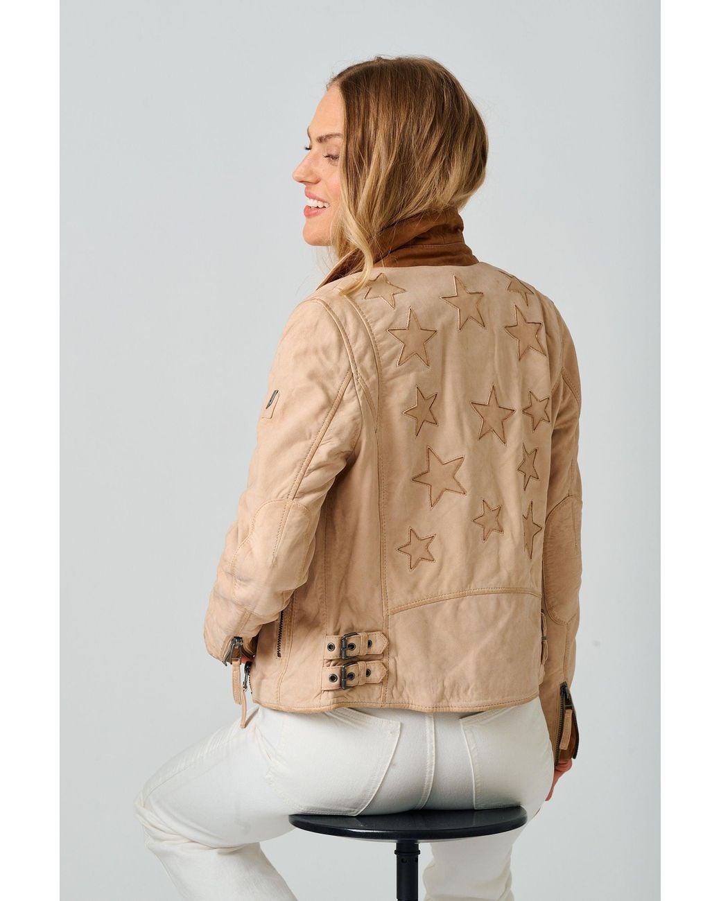 Mauritius Natural Misty Rf Leather Jacket