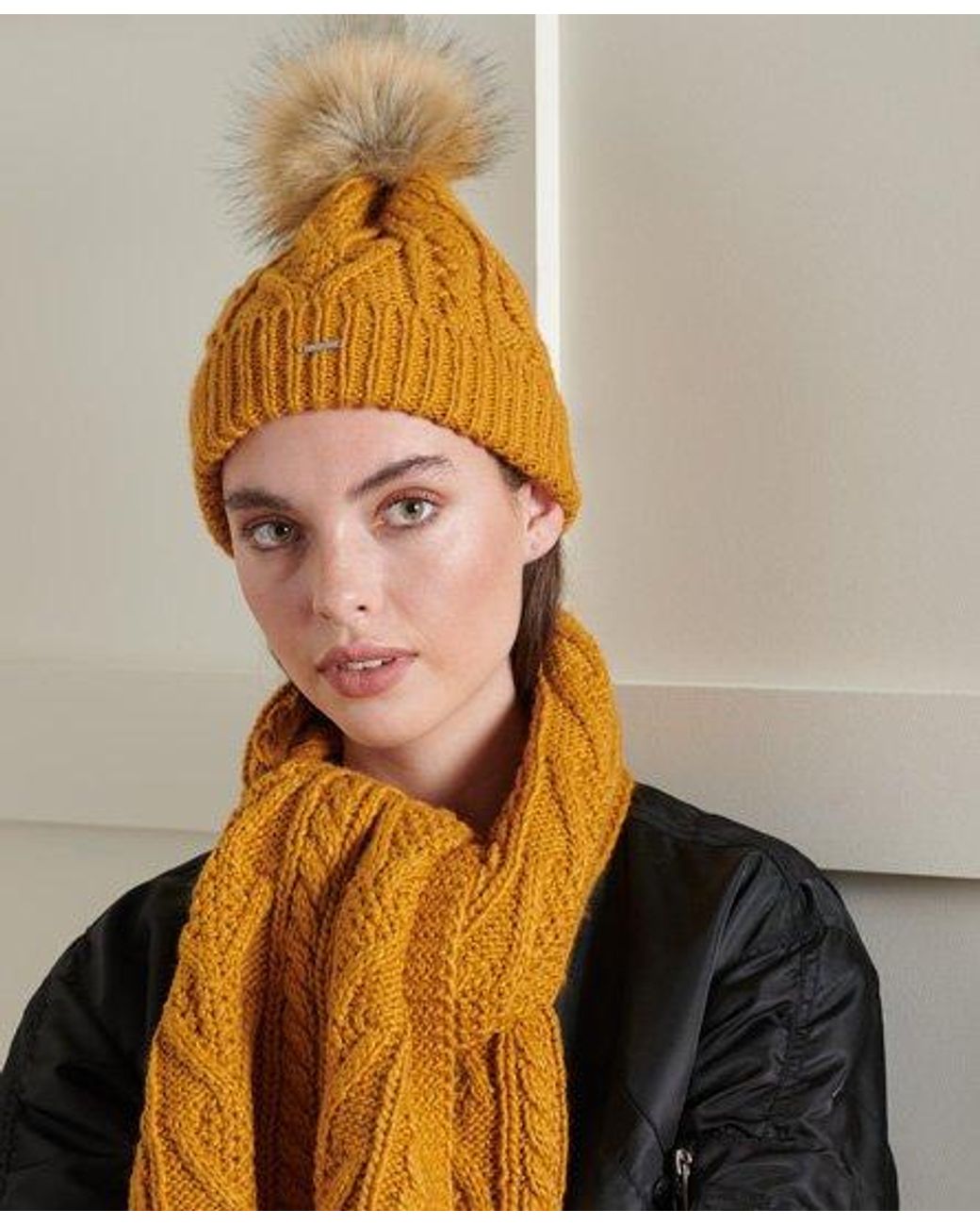 superdry hat and scarf set