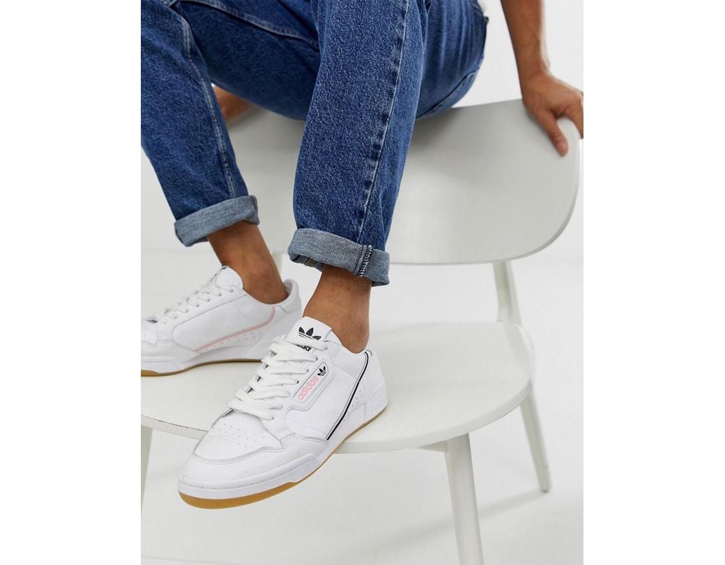adidas originals continental 80's sneakers in off white and red