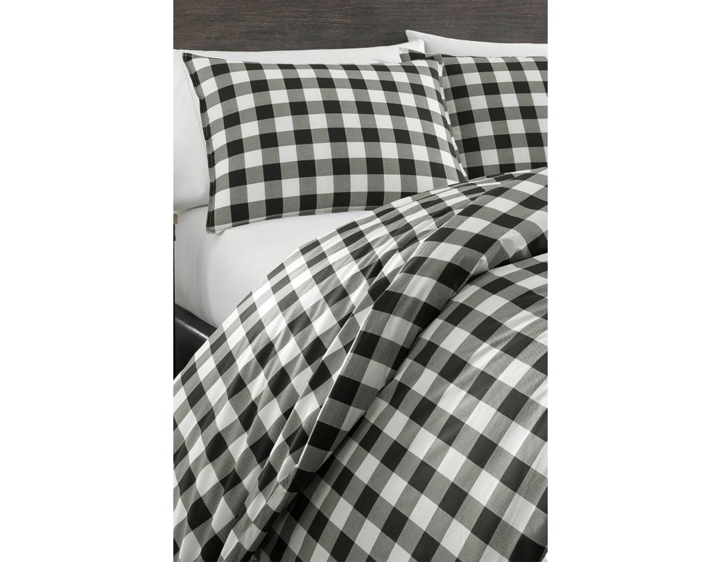 Eddie Bauer Mountain Plaid Twin Duvet Set Black White Save 63