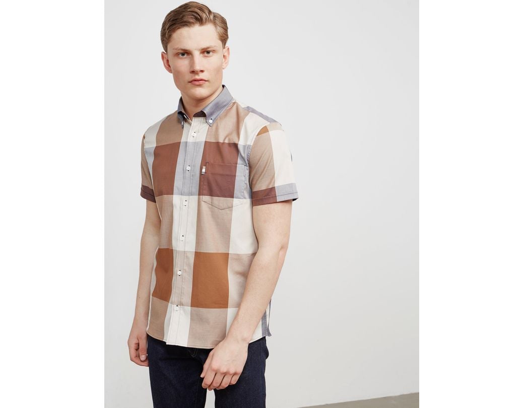 Aquascutum Men`s York Club Check Short Sleeves Shirt