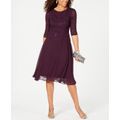 Alex Evenings Sequined Lace Contrast Dress in Purple Lyst