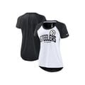 Nike White,heather Black Pittsburgh Steelers Back Cutout Raglan T-shirt