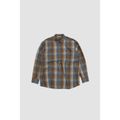 AURALEE Super Light Wool Check Shirt Blue/brown in Gray for Men | Lyst