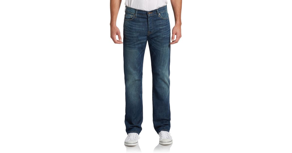 7 For All Mankind Standard Button-fly Jeans in Blue for Men | Lyst