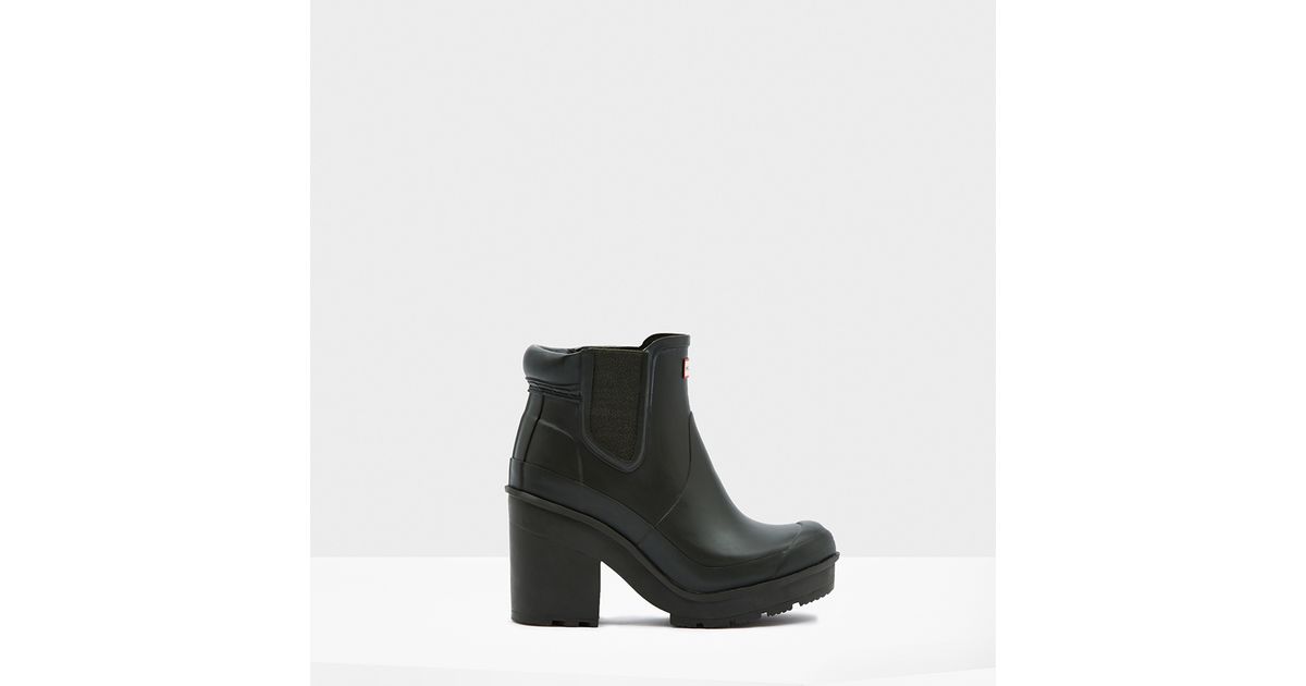 hunter leather ankle boots