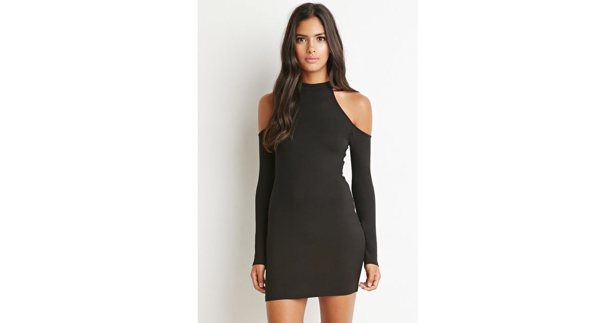black open shoulder dress