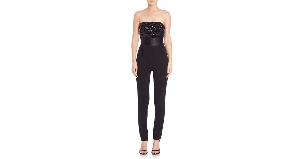 badgley mischka sequin jumpsuit