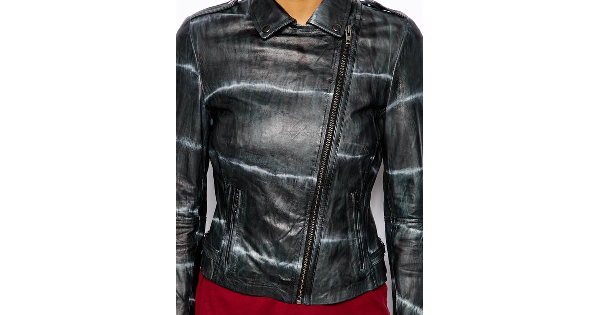 Lyst Muubaa Safi Tie Dye Leather Jacket In Black