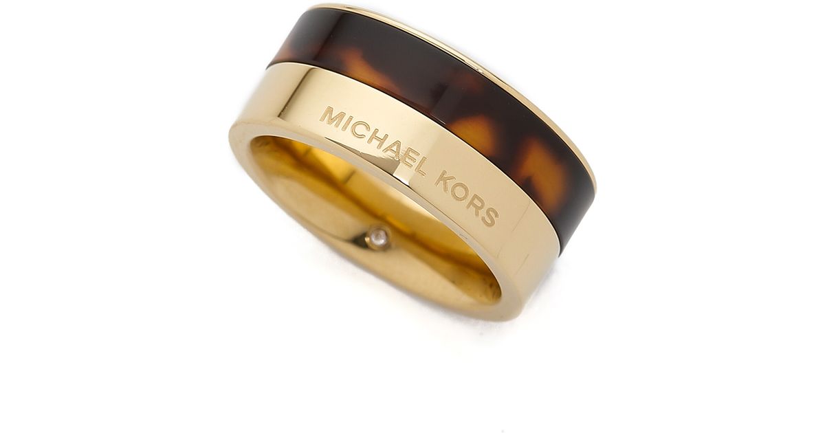 Michael Kors Color Block Ring Gold tortoise in Metallic Lyst