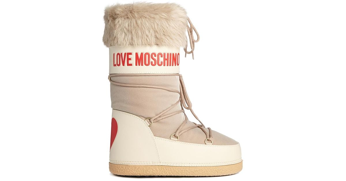 Love Moschino Beige Snow Boots with 